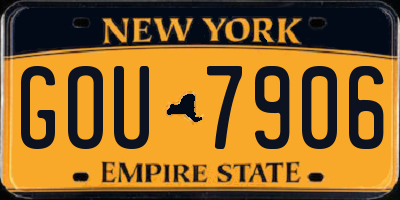 NY license plate GOU7906
