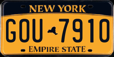 NY license plate GOU7910