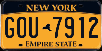 NY license plate GOU7912
