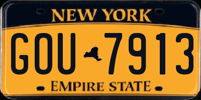 NY license plate GOU7913