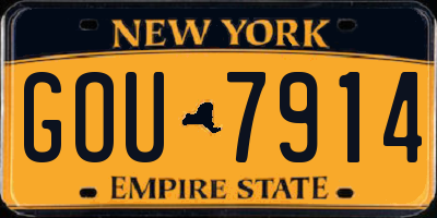 NY license plate GOU7914