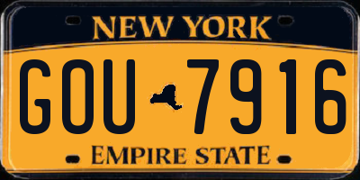 NY license plate GOU7916