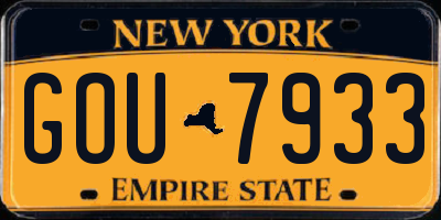 NY license plate GOU7933