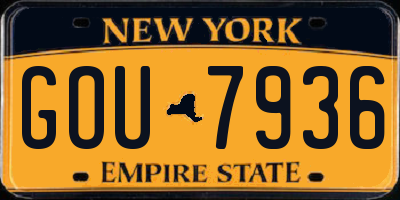 NY license plate GOU7936