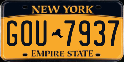 NY license plate GOU7937