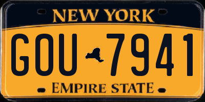 NY license plate GOU7941
