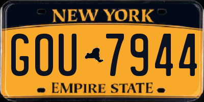 NY license plate GOU7944