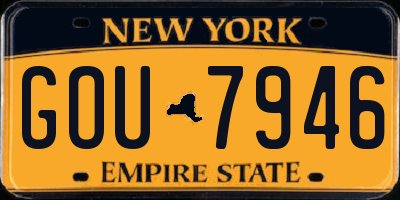 NY license plate GOU7946