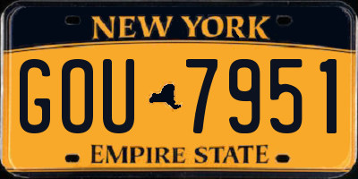 NY license plate GOU7951