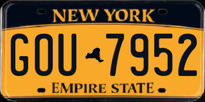 NY license plate GOU7952