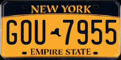NY license plate GOU7955
