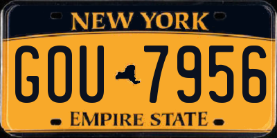 NY license plate GOU7956
