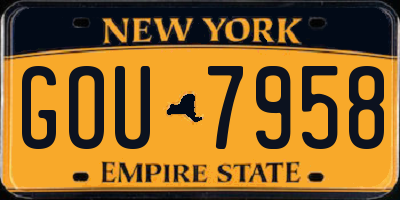 NY license plate GOU7958