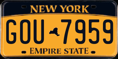 NY license plate GOU7959