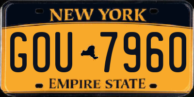 NY license plate GOU7960