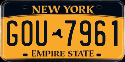 NY license plate GOU7961