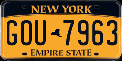 NY license plate GOU7963