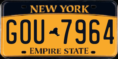 NY license plate GOU7964