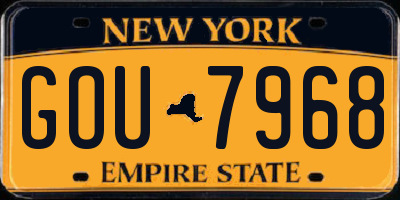 NY license plate GOU7968