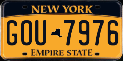 NY license plate GOU7976