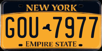 NY license plate GOU7977