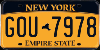 NY license plate GOU7978