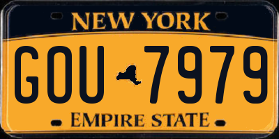 NY license plate GOU7979
