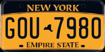 NY license plate GOU7980