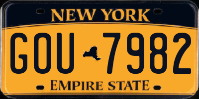 NY license plate GOU7982