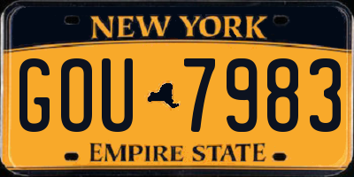 NY license plate GOU7983