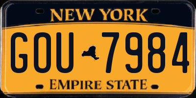 NY license plate GOU7984