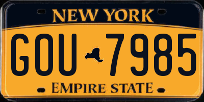 NY license plate GOU7985