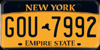 NY license plate GOU7992