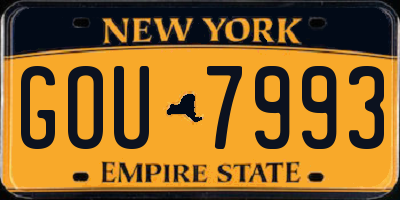 NY license plate GOU7993