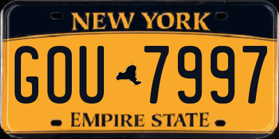 NY license plate GOU7997