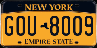 NY license plate GOU8009