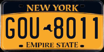 NY license plate GOU8011