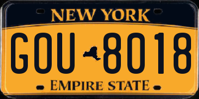 NY license plate GOU8018