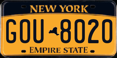 NY license plate GOU8020