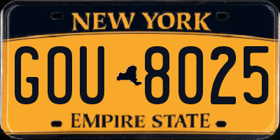 NY license plate GOU8025