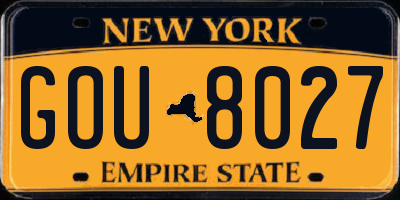 NY license plate GOU8027