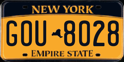 NY license plate GOU8028