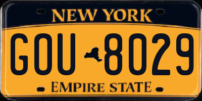 NY license plate GOU8029