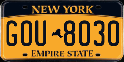 NY license plate GOU8030