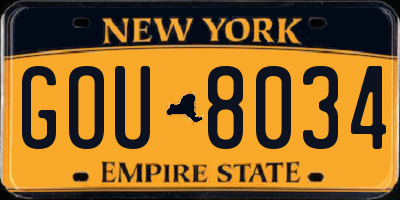 NY license plate GOU8034