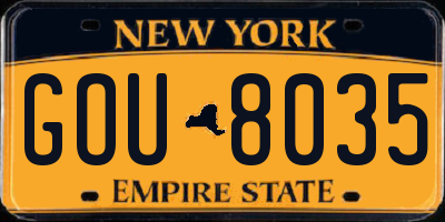 NY license plate GOU8035