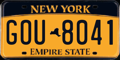 NY license plate GOU8041