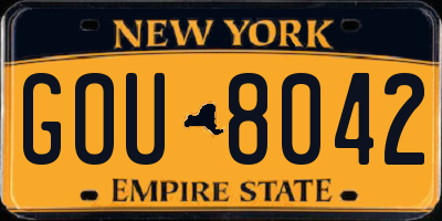 NY license plate GOU8042