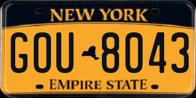 NY license plate GOU8043