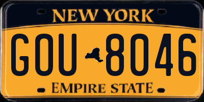 NY license plate GOU8046
